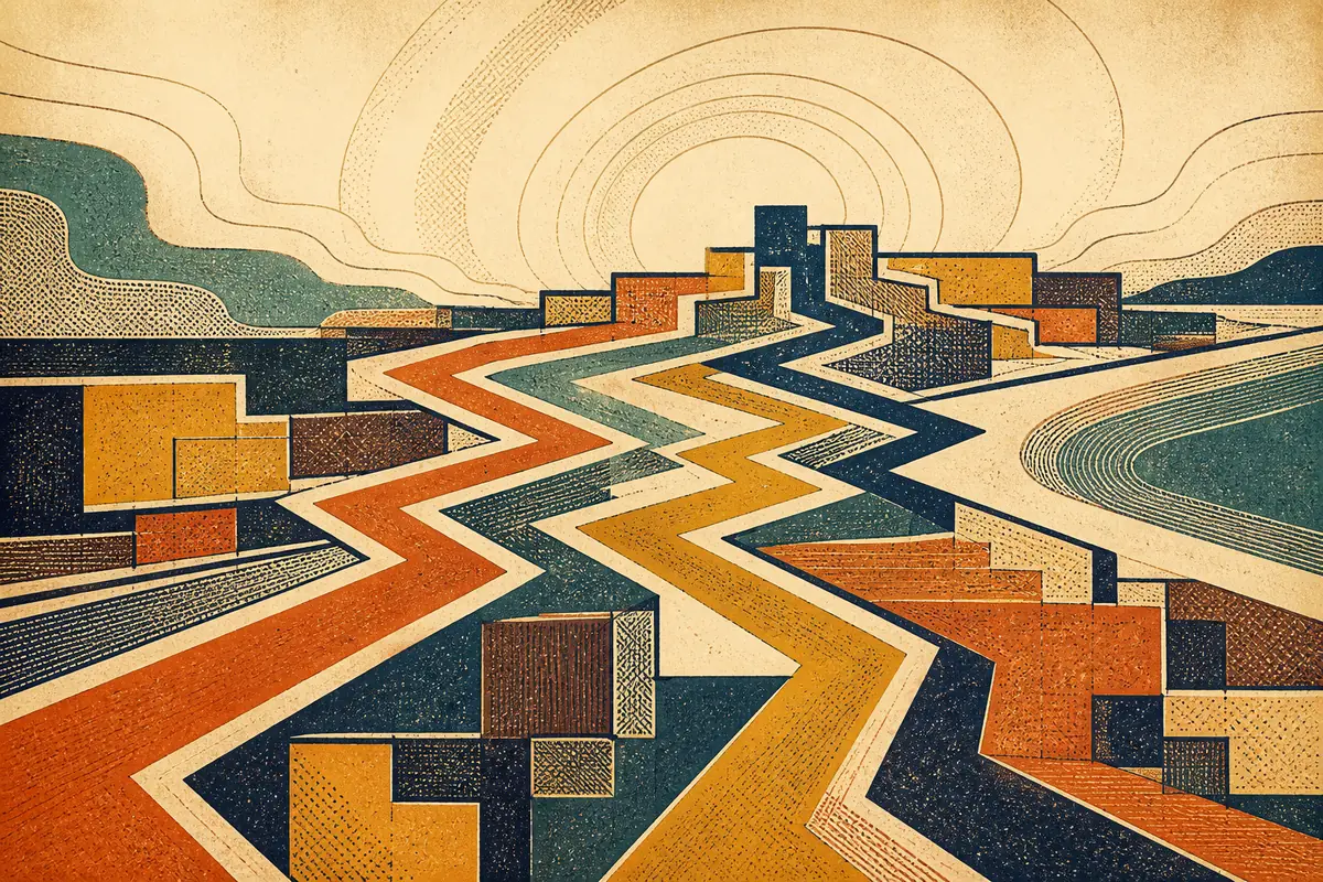 Abstract illustrated map composition for Chandler, United States