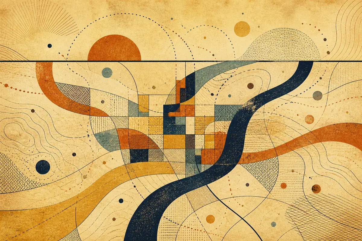 Abstract illustrated map composition for Chapel Hill, United States