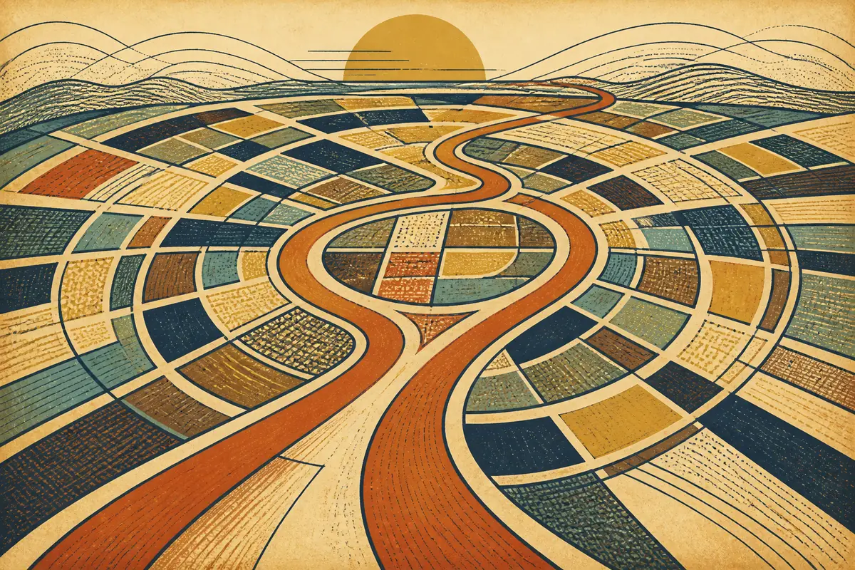 Abstract illustrated map composition for Charleston, United States