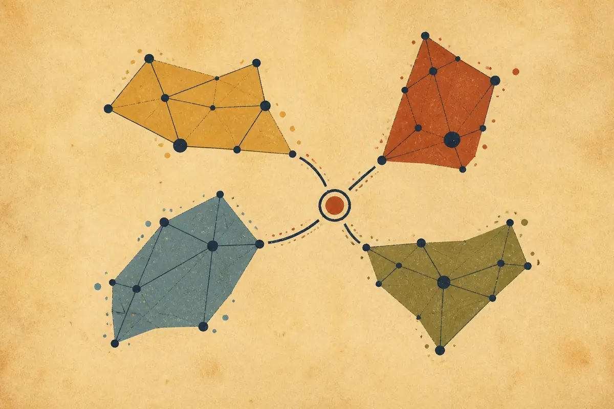 Abstract illustrated map composition for Charlottesville, United States