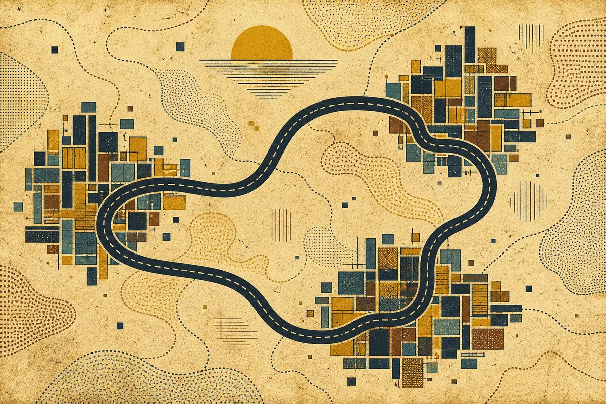 Abstract illustrated map composition for Chelsea, United States