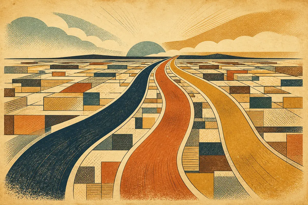 Abstract illustrated map composition for Cherry Hill, United States