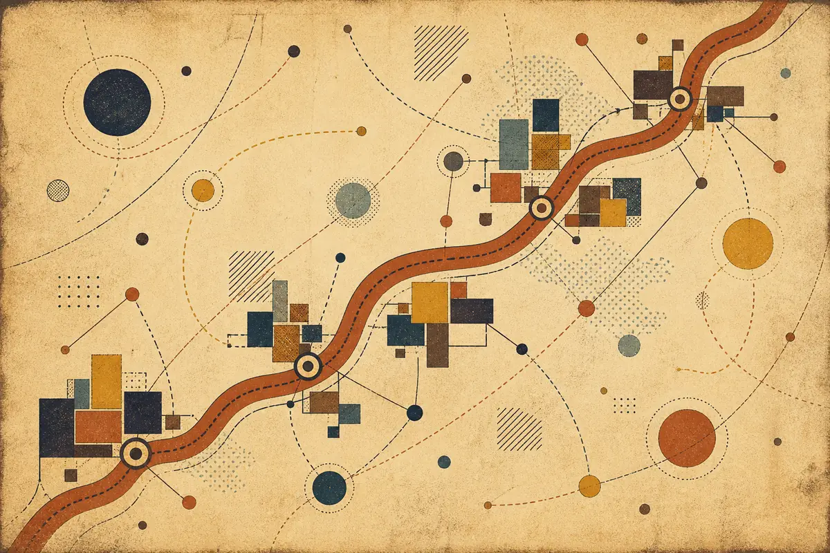 Abstract illustrated map composition for Chester, United States