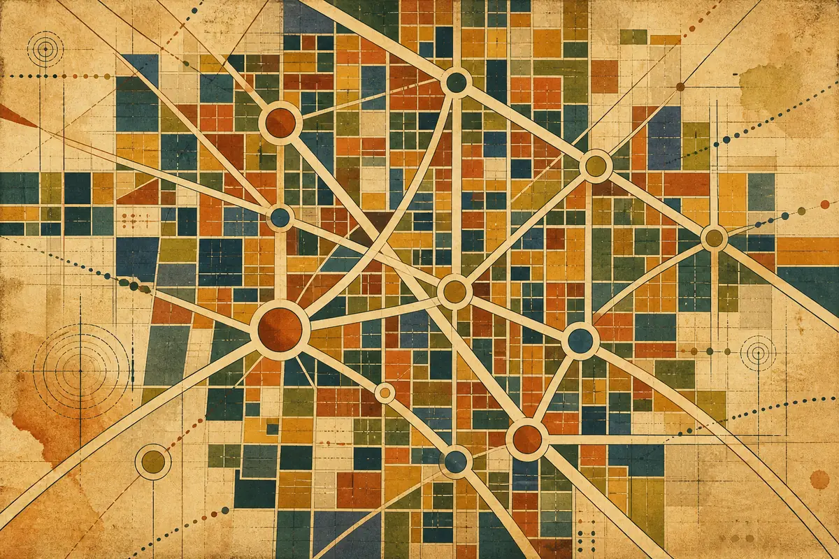 Abstract illustrated map composition for Chicago, United States