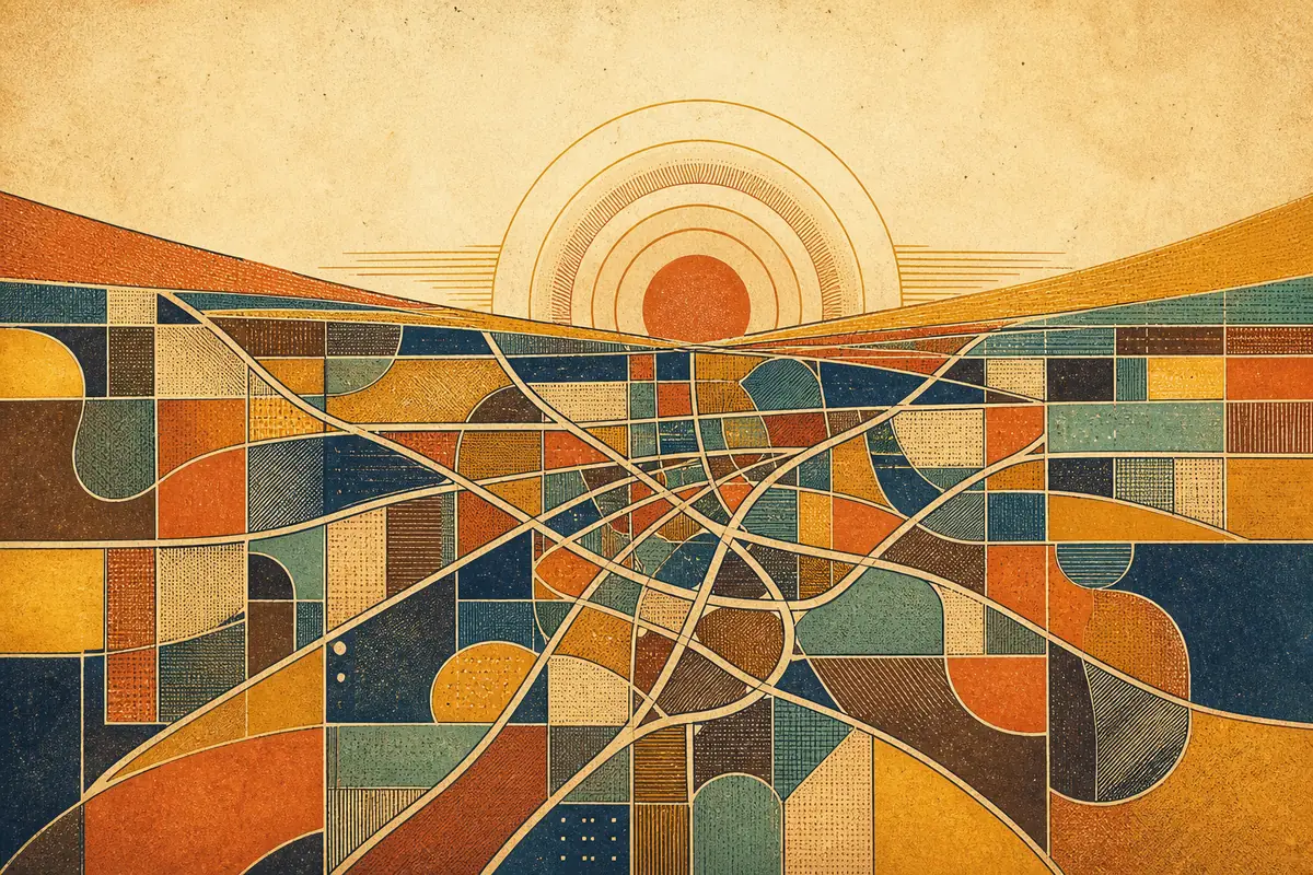 Abstract illustrated map composition for Chico, United States