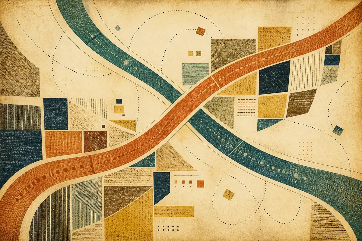 Abstract illustrated map composition for Chicopee, United States