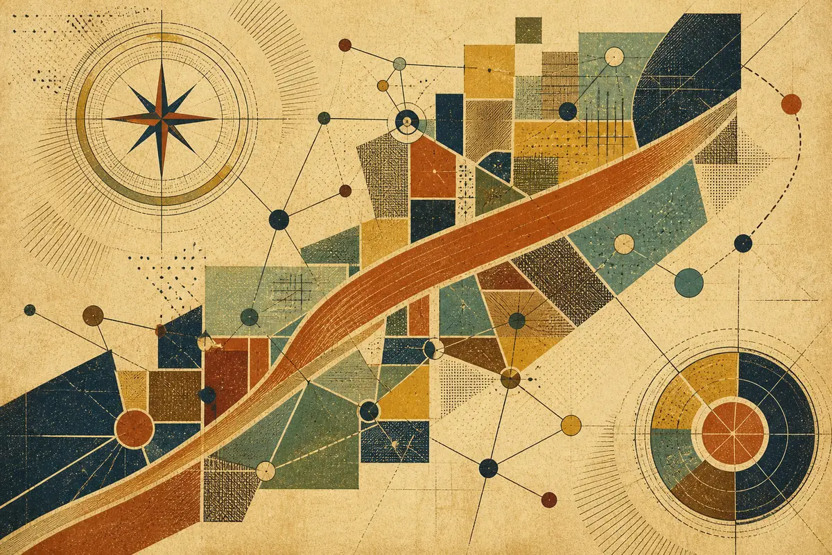 Abstract illustrated map composition for Chili, United States