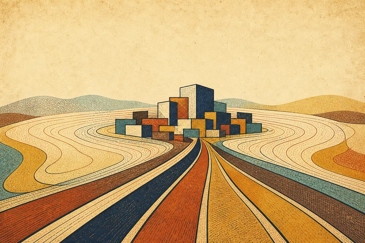 Abstract illustrated map composition for Cicero, United States