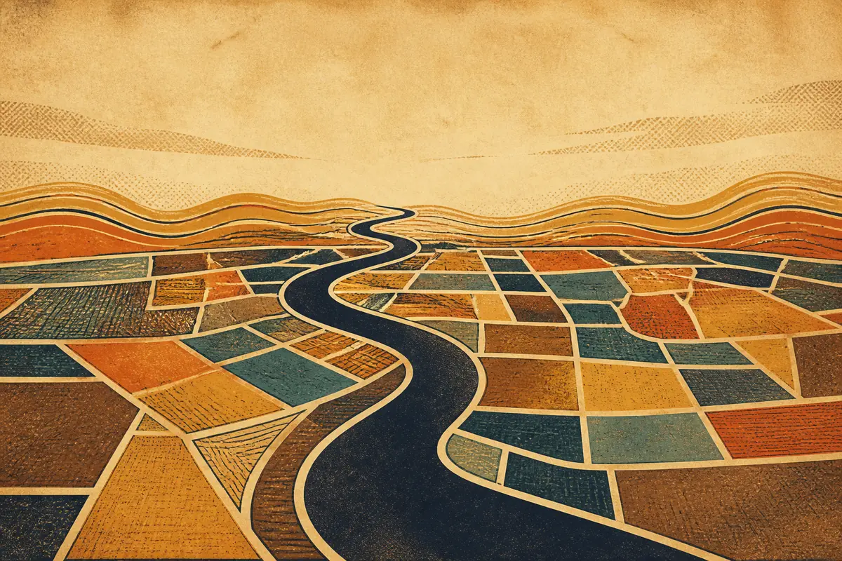 Abstract illustrated map composition for Citrus Heights, United States
