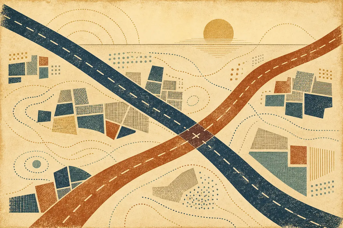 Abstract illustrated map composition for City of Orange, United States