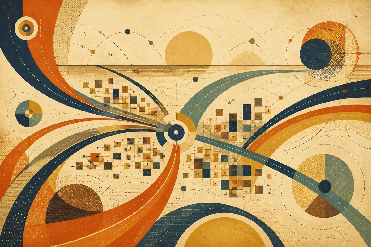 Abstract illustrated map composition for Claremont, United States