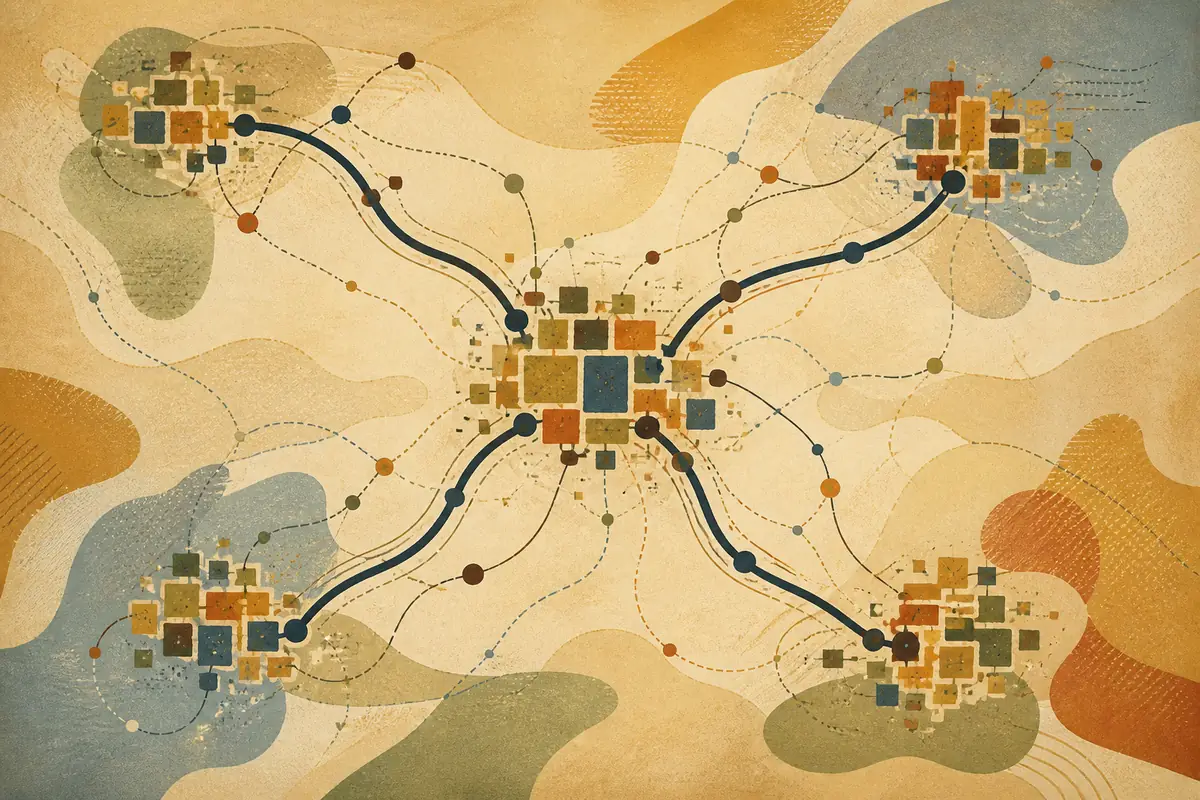 Abstract illustrated map composition for Clarksville, United States