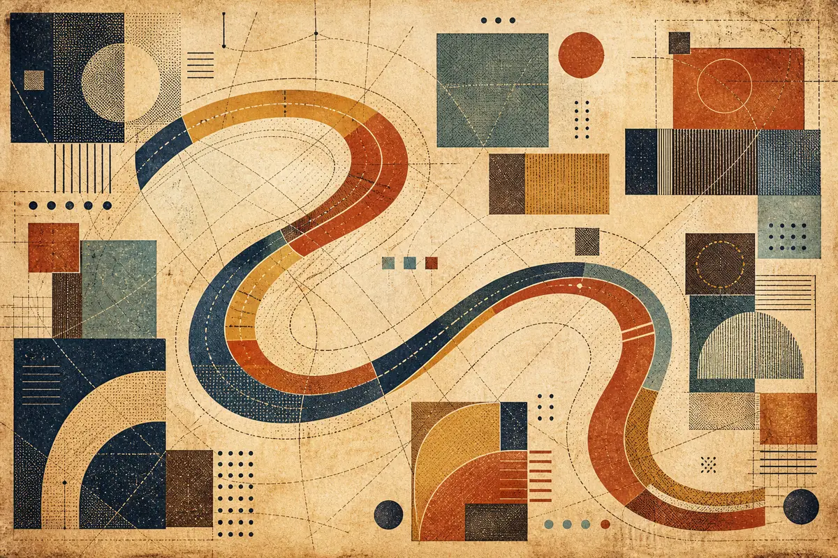 Abstract illustrated map composition for Clay, United States