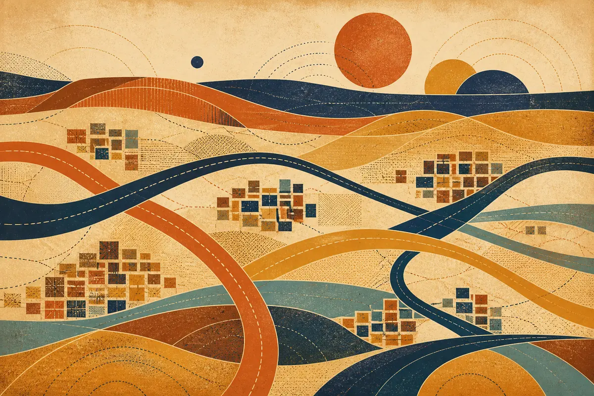 Abstract illustrated map composition for Clifton Park, United States
