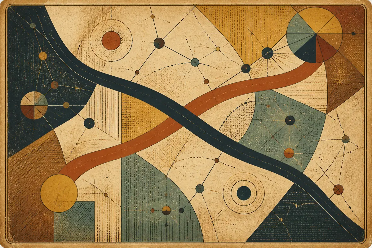 Abstract illustrated map composition for Clinton, United States