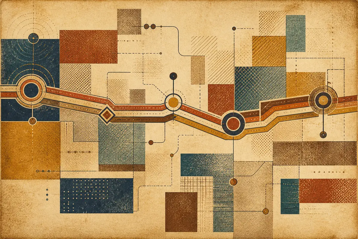Abstract illustrated map composition for Collierville, United States