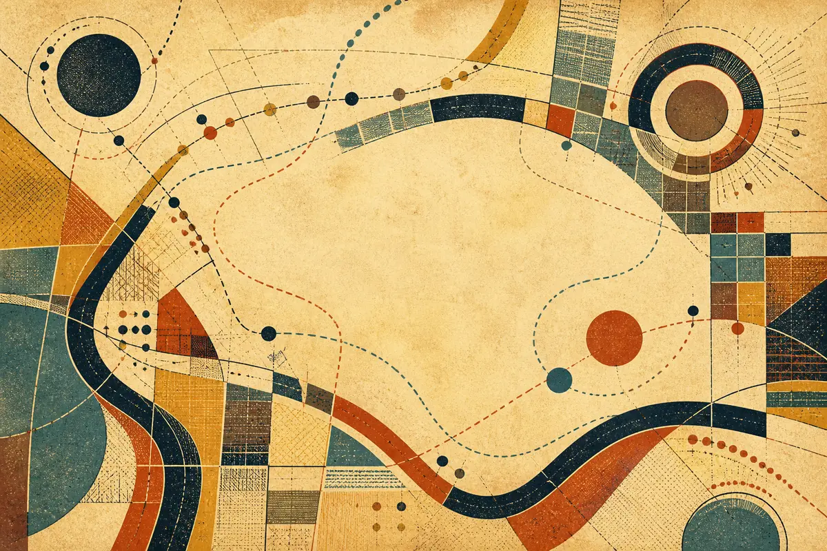 Abstract illustrated map composition for Colton, United States