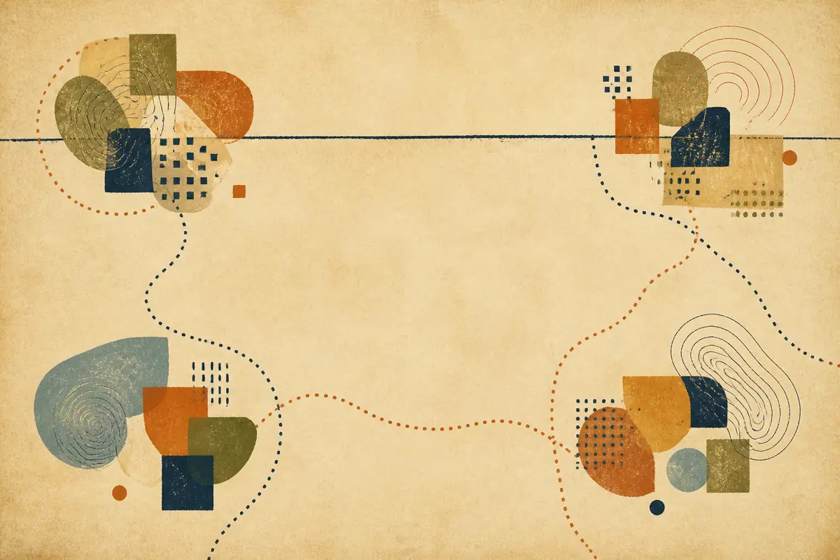Abstract illustrated map composition for Conway, United States