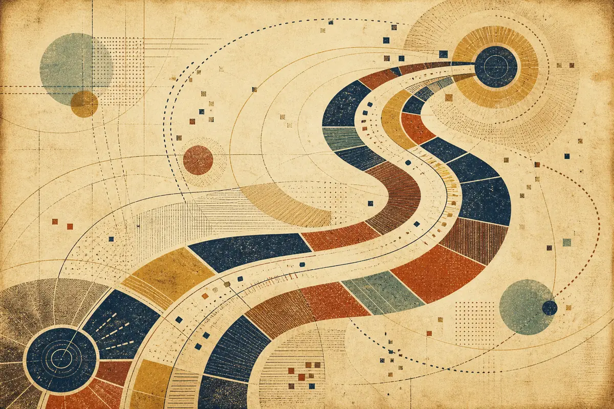 Abstract illustrated map composition for Cookeville, United States
