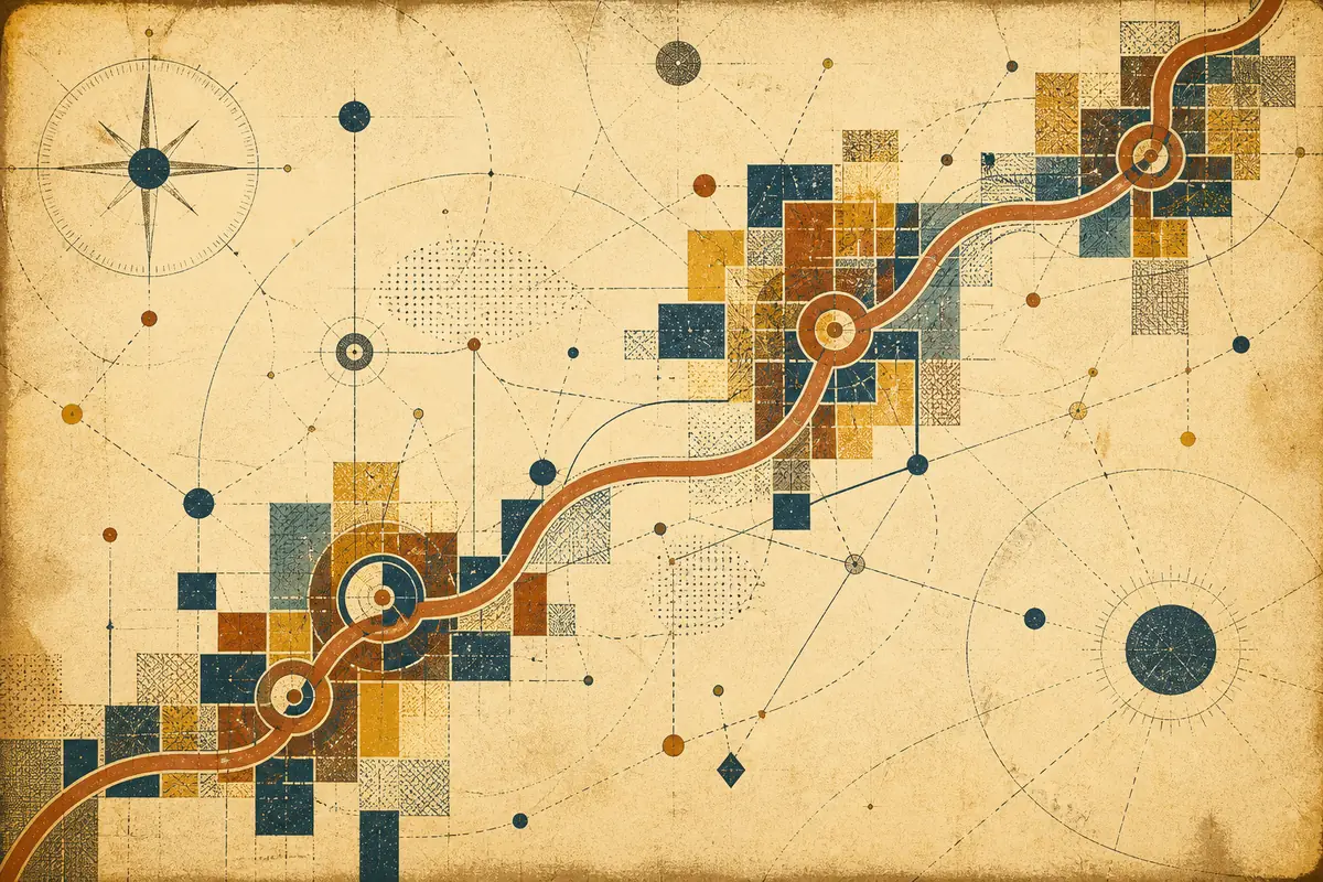Abstract illustrated map composition for Cooper City, United States