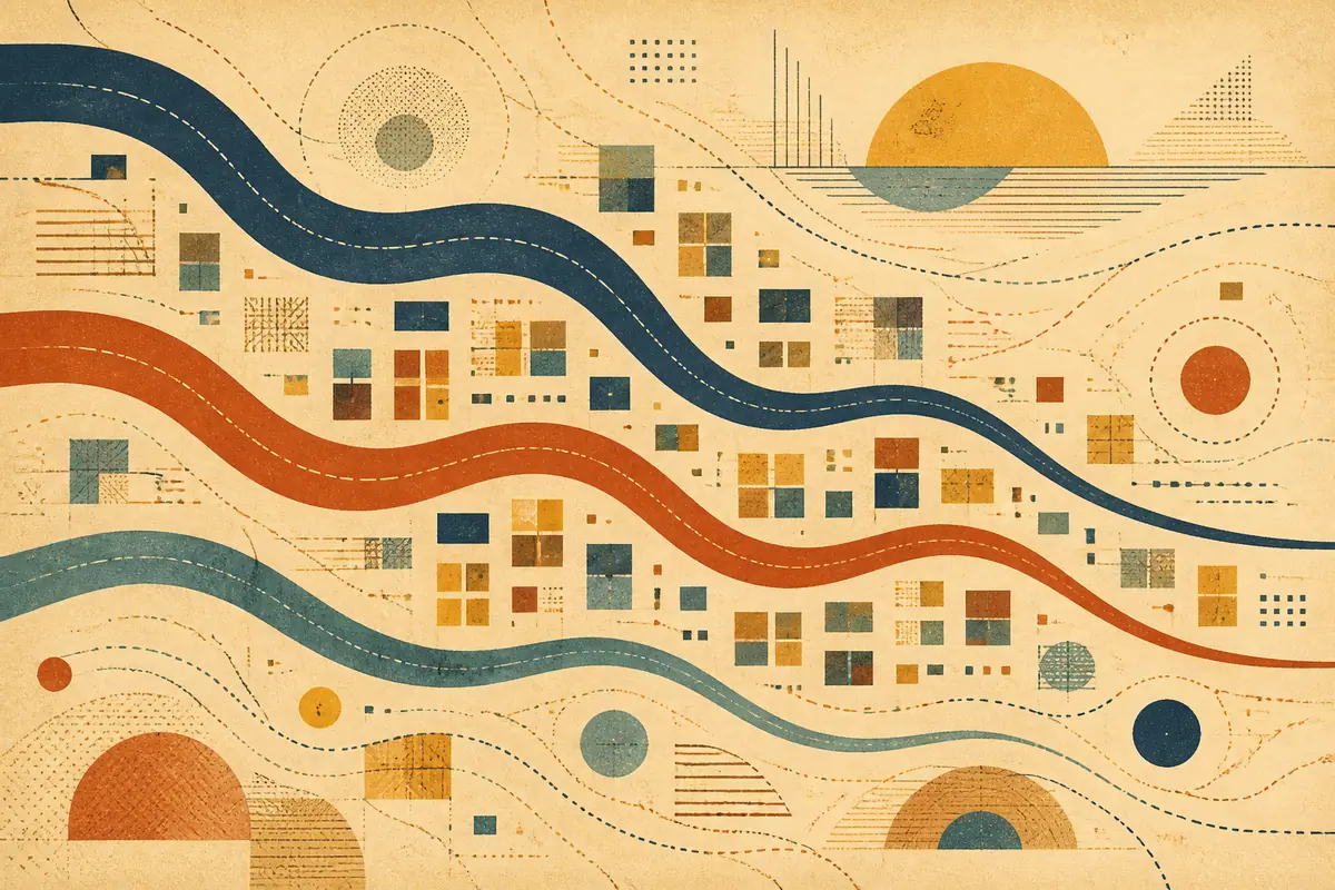 Abstract illustrated map composition for Copperas Cove, United States