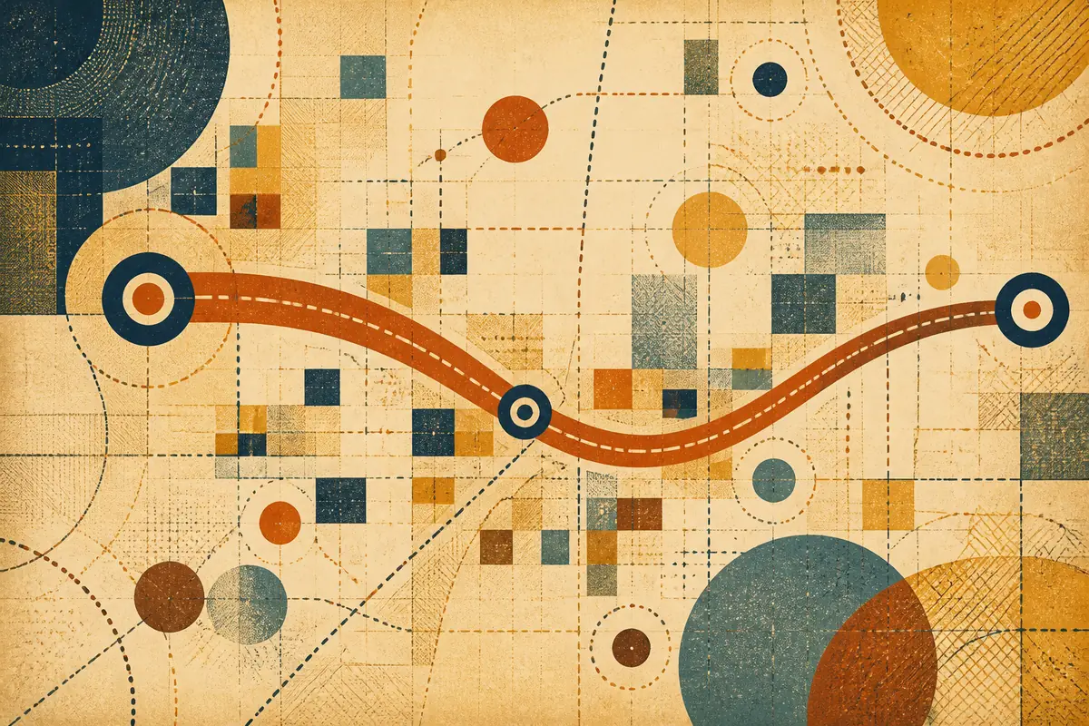 Abstract illustrated map composition for Cottonwood Heights, United States
