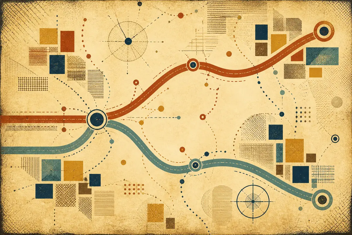 Abstract illustrated map composition for Country Club, United States