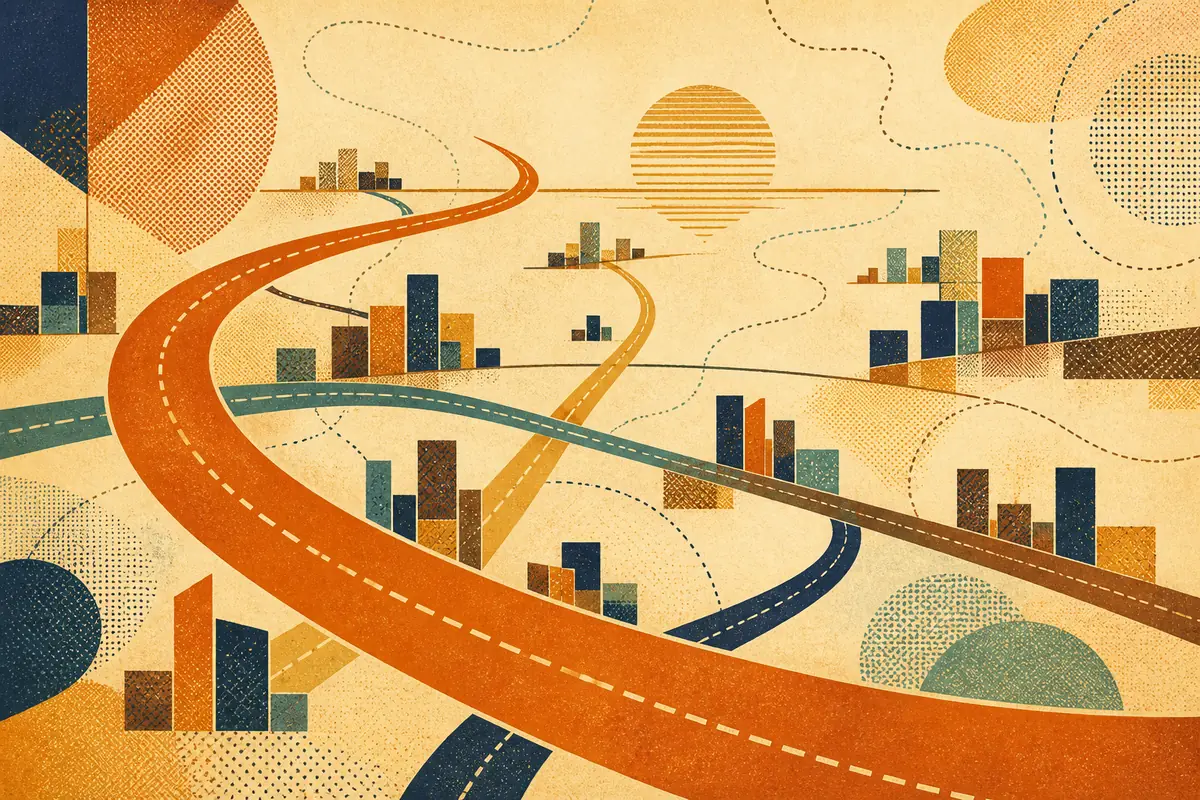 Abstract illustrated map composition for Crofton, United States
