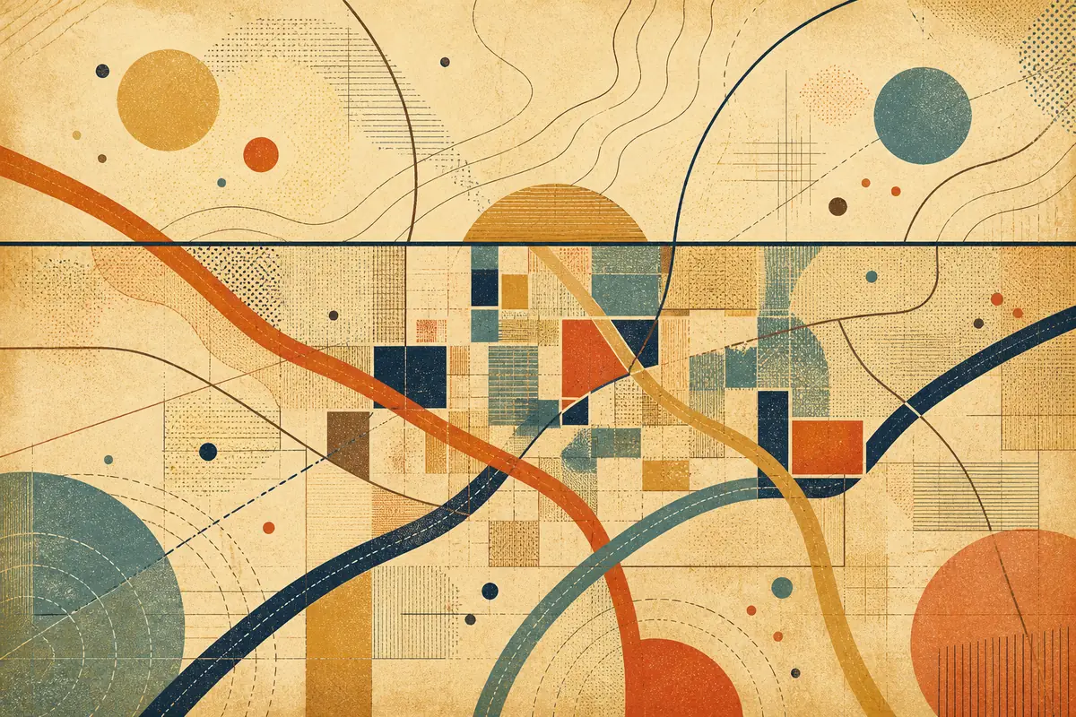 Abstract illustrated map composition for Dalton, United States