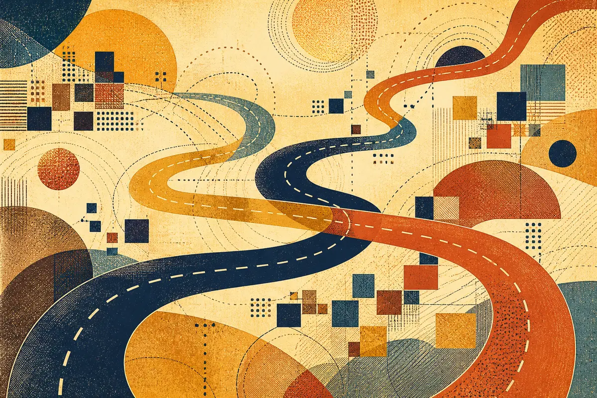 Abstract illustrated map composition for Dana Point, United States