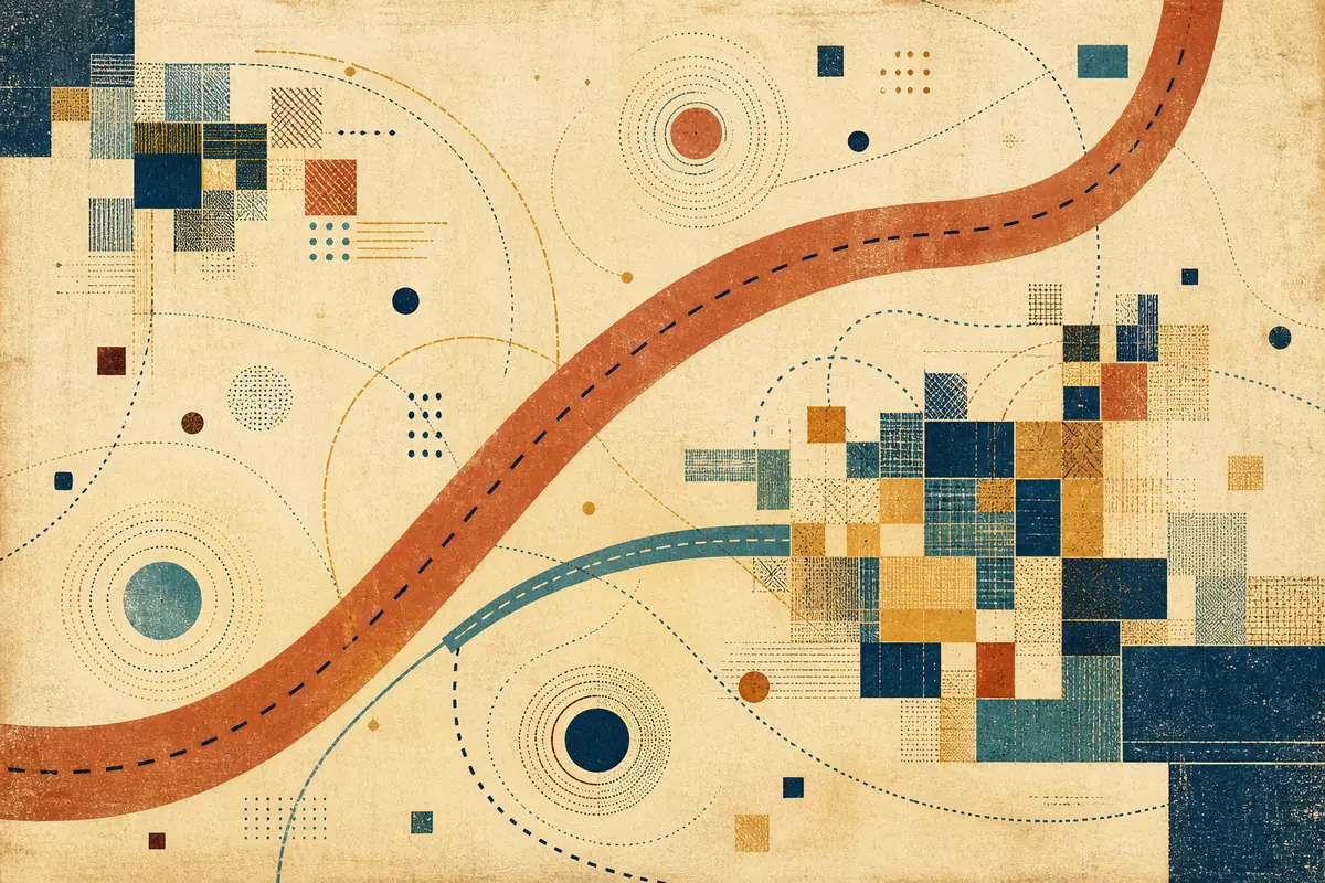 Abstract illustrated map composition for Dania Beach, United States