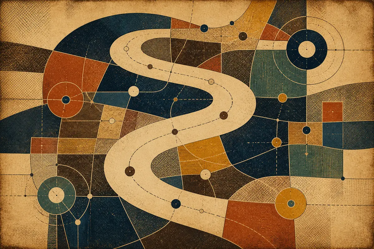Abstract illustrated map composition for Danvers, United States