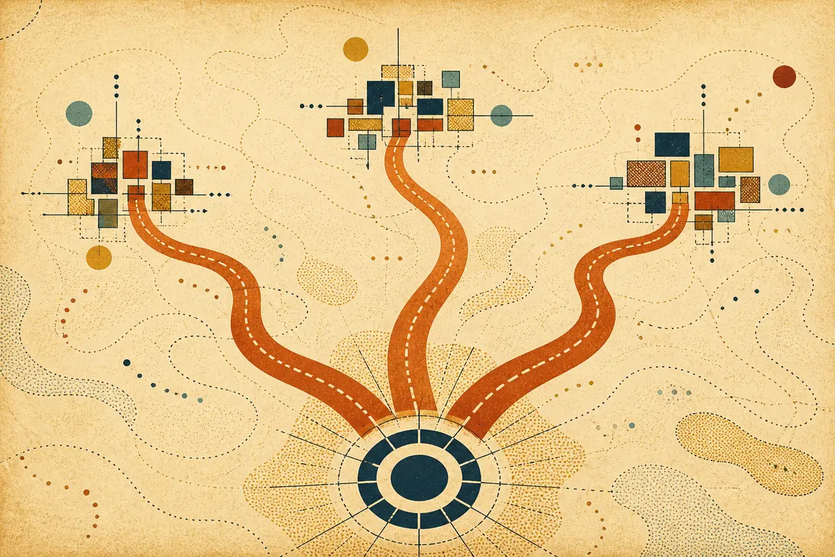Abstract illustrated map composition for Danville, United States