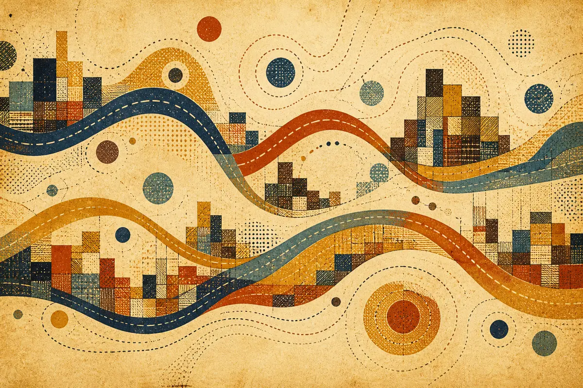 Abstract illustrated map composition for Daphne, United States