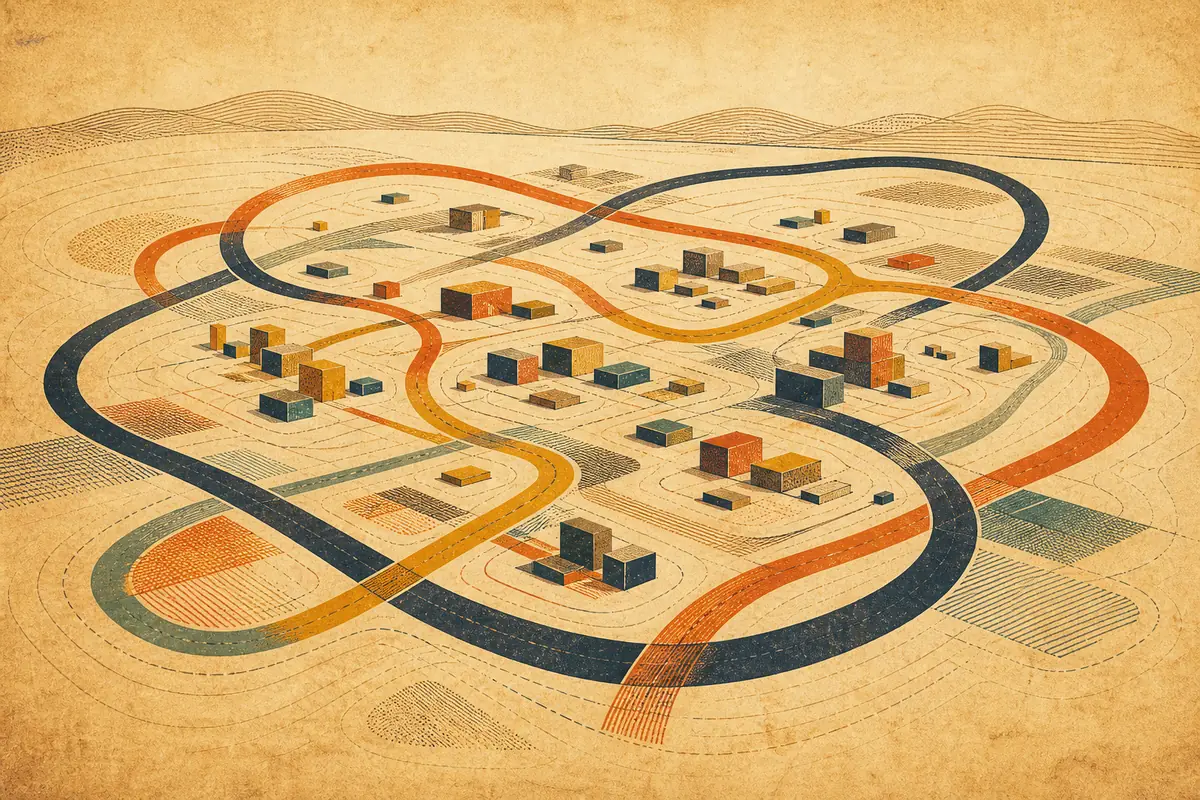 Abstract illustrated map composition for Davie, United States