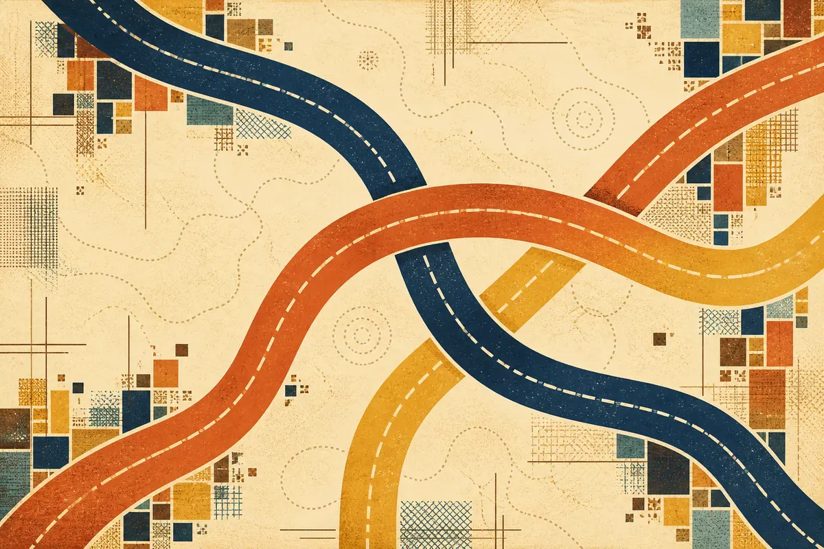 Abstract illustrated map composition for Deer Park, United States