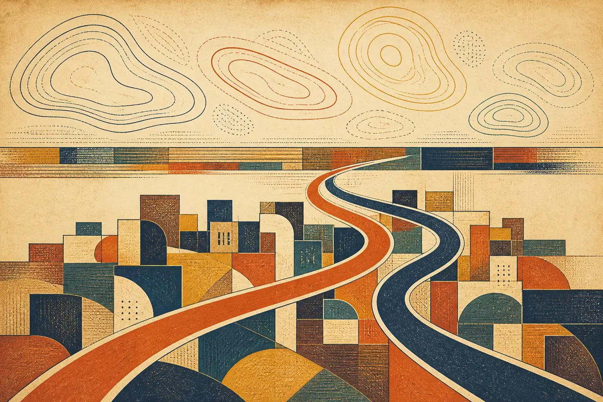 Abstract illustrated map composition for Deerfield Beach, United States
