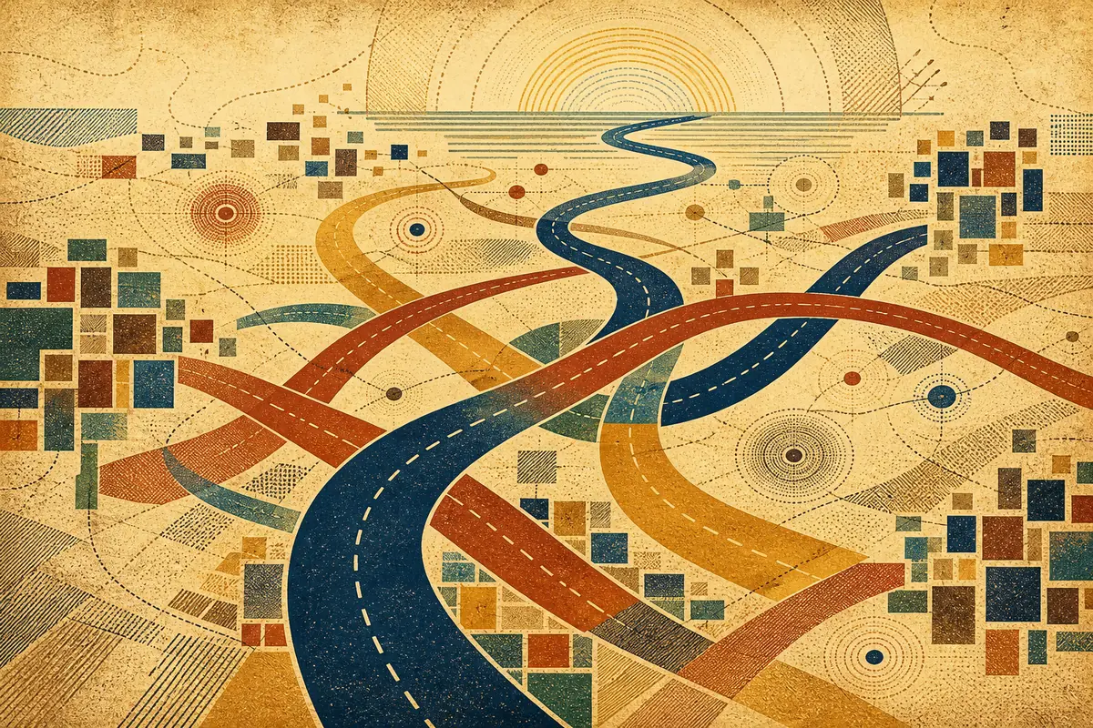 Abstract illustrated map composition for Delaware, United States