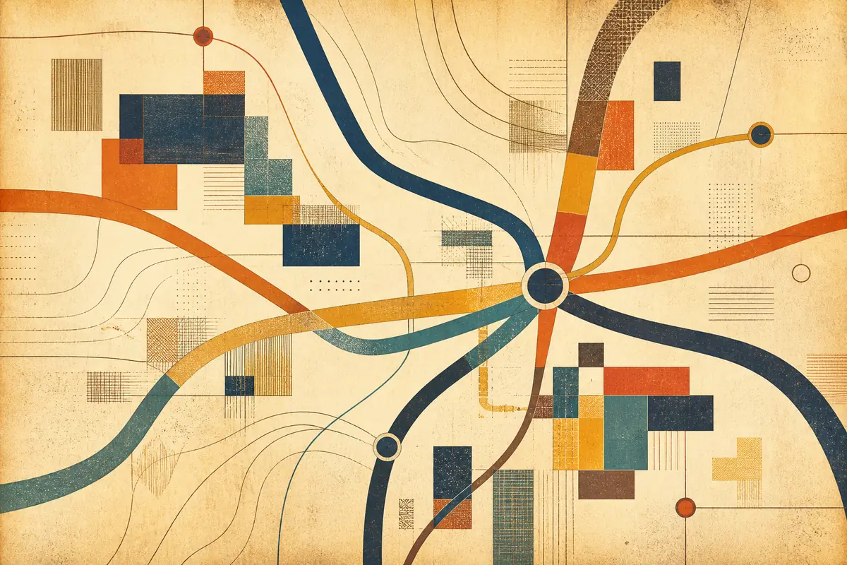 Abstract illustrated map composition for Delray Beach, United States