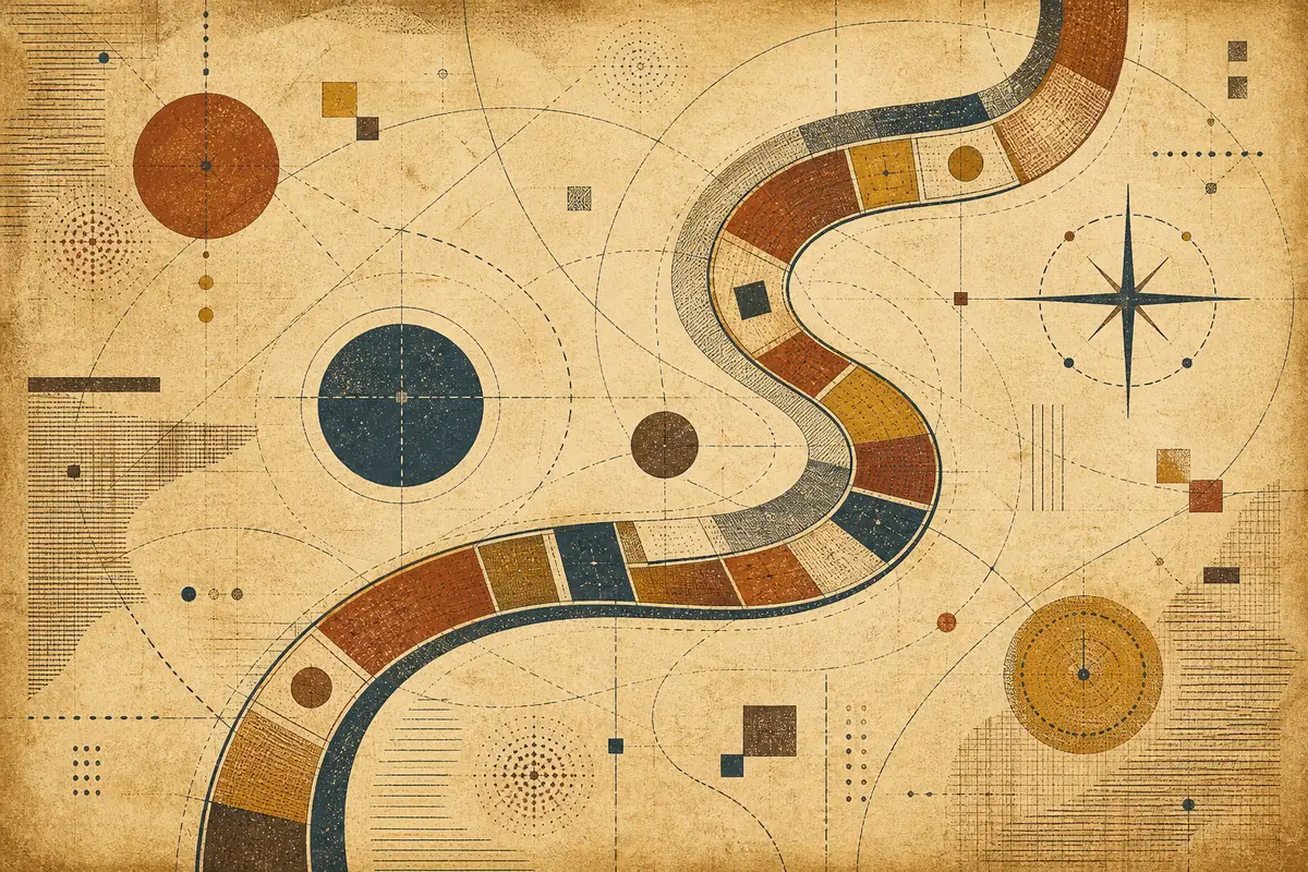 Abstract illustrated map composition for Deptford, United States