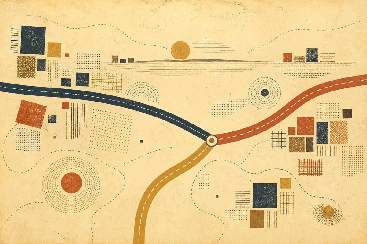 Abstract illustrated map composition for Desert Hot Springs, United States