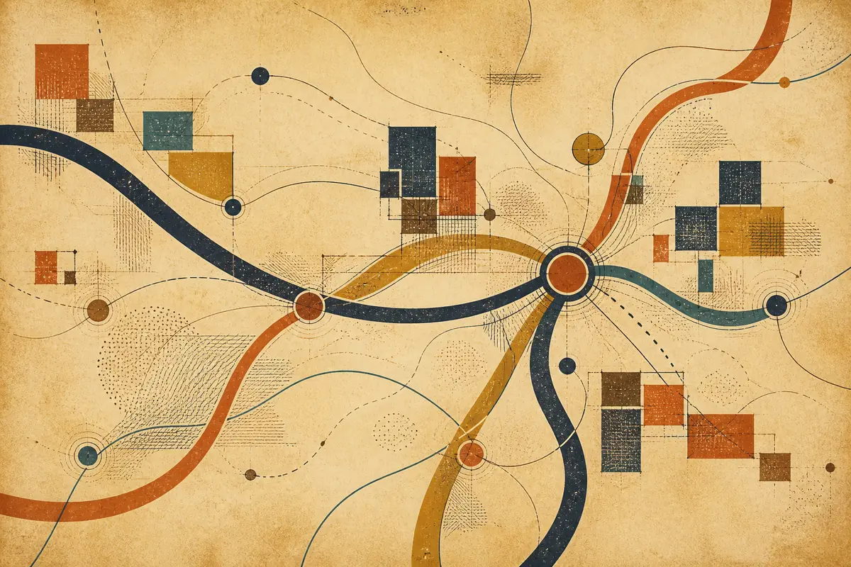 Abstract illustrated map composition for DeSoto, United States