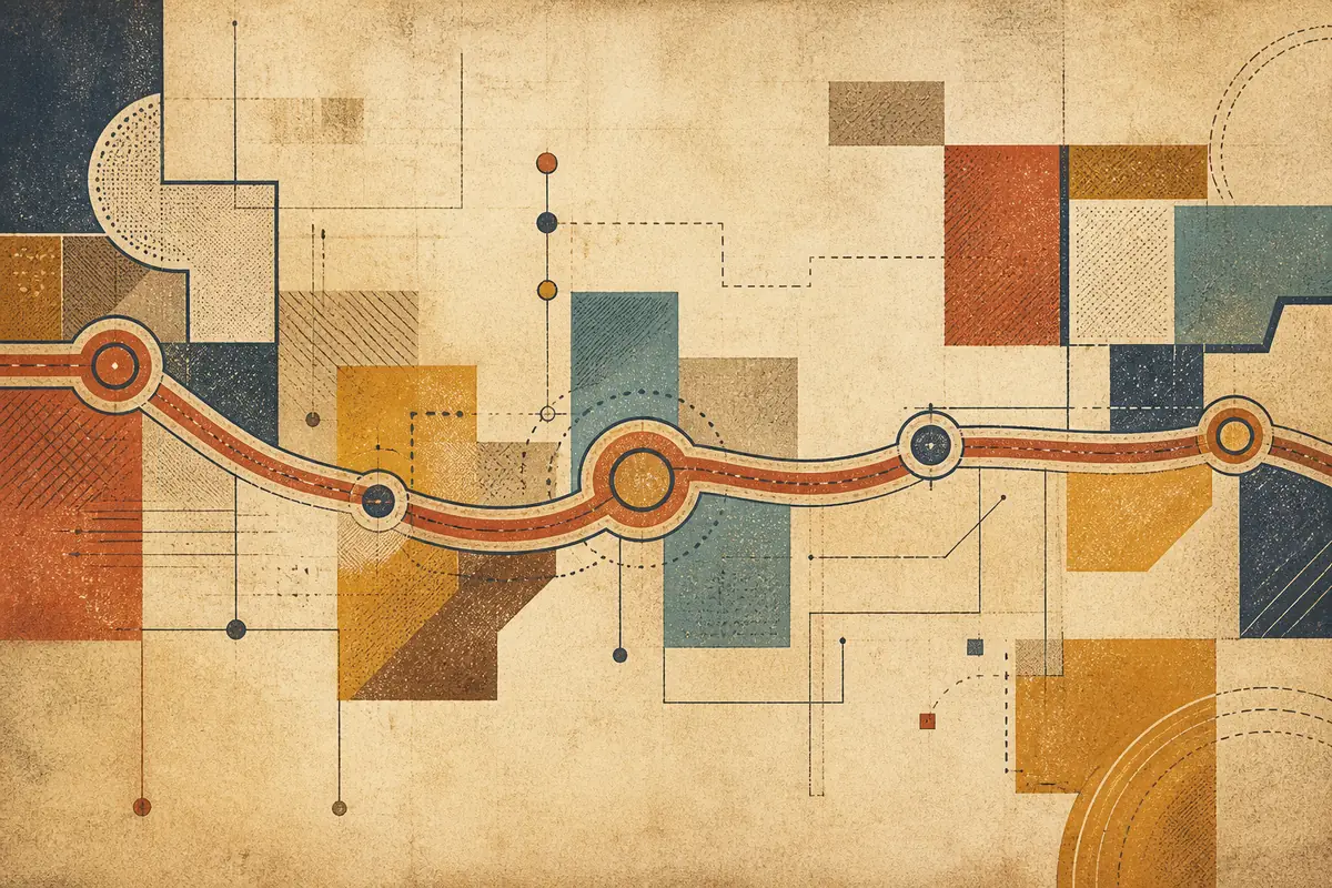 Abstract illustrated map composition for Douglasville, United States