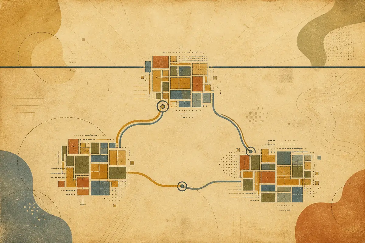 Abstract illustrated map composition for Dover, United States