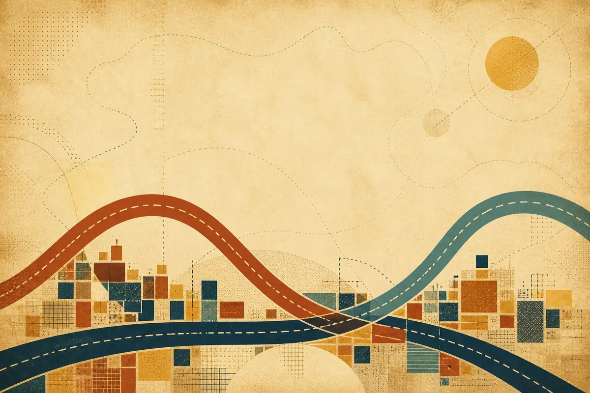 Abstract illustrated map composition for Dracut, United States