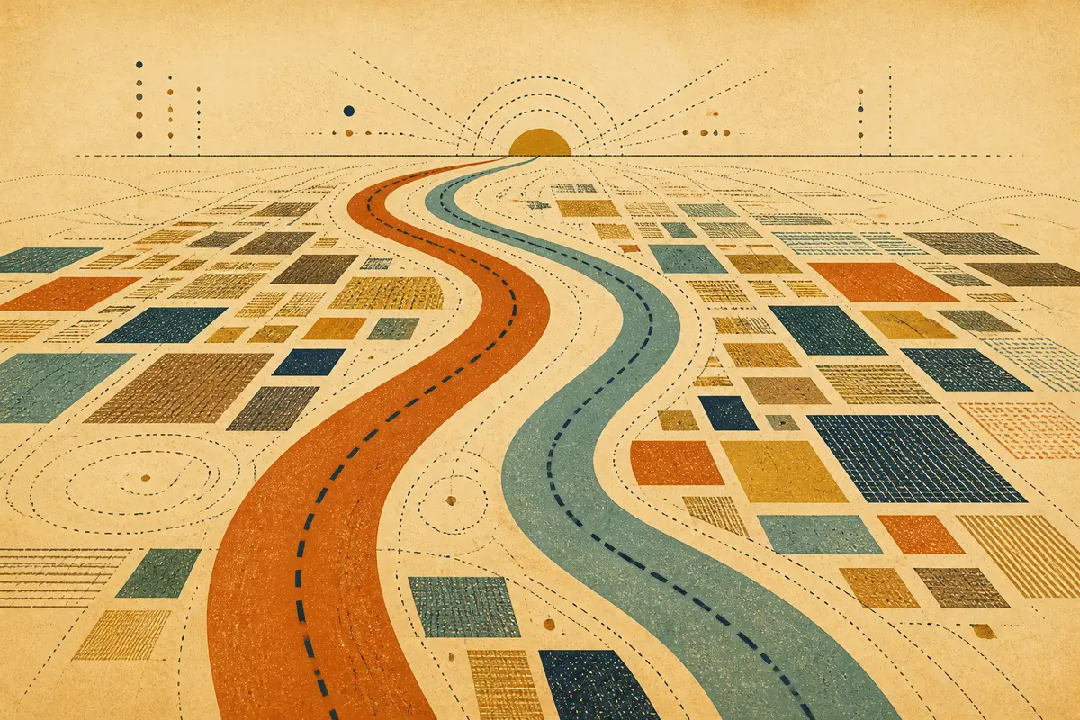 Abstract illustrated map composition for Draper, United States