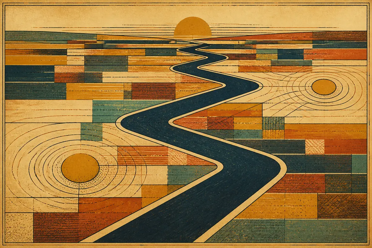 Abstract illustrated map composition for Duluth, United States