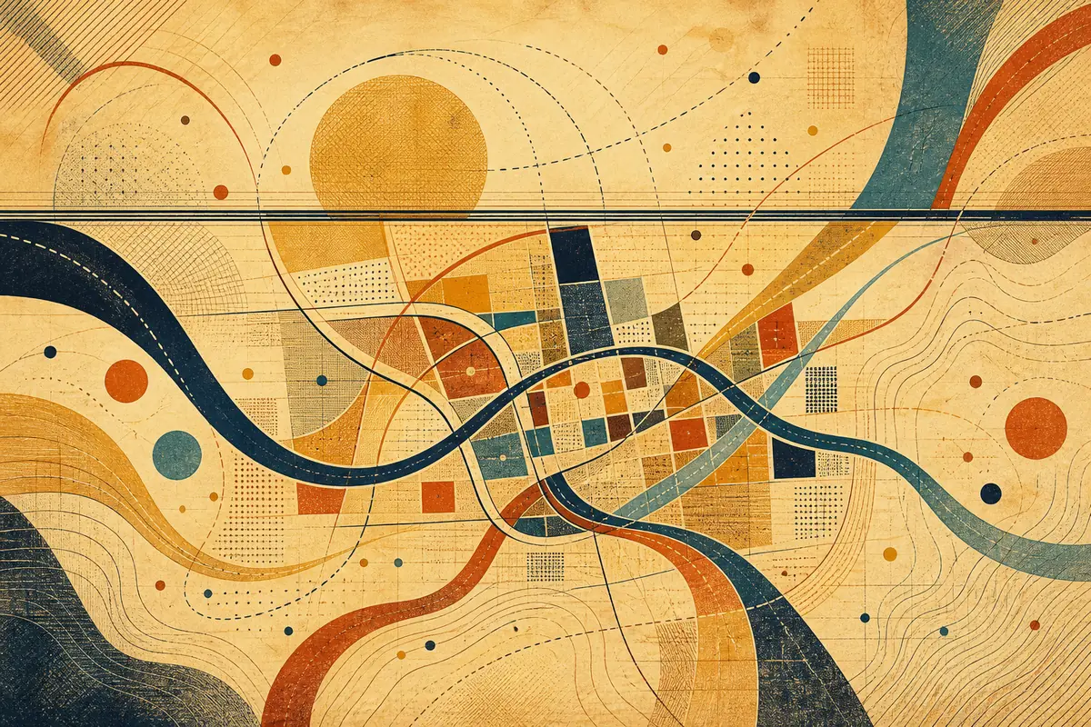 Abstract illustrated map composition for Dundalk, United States