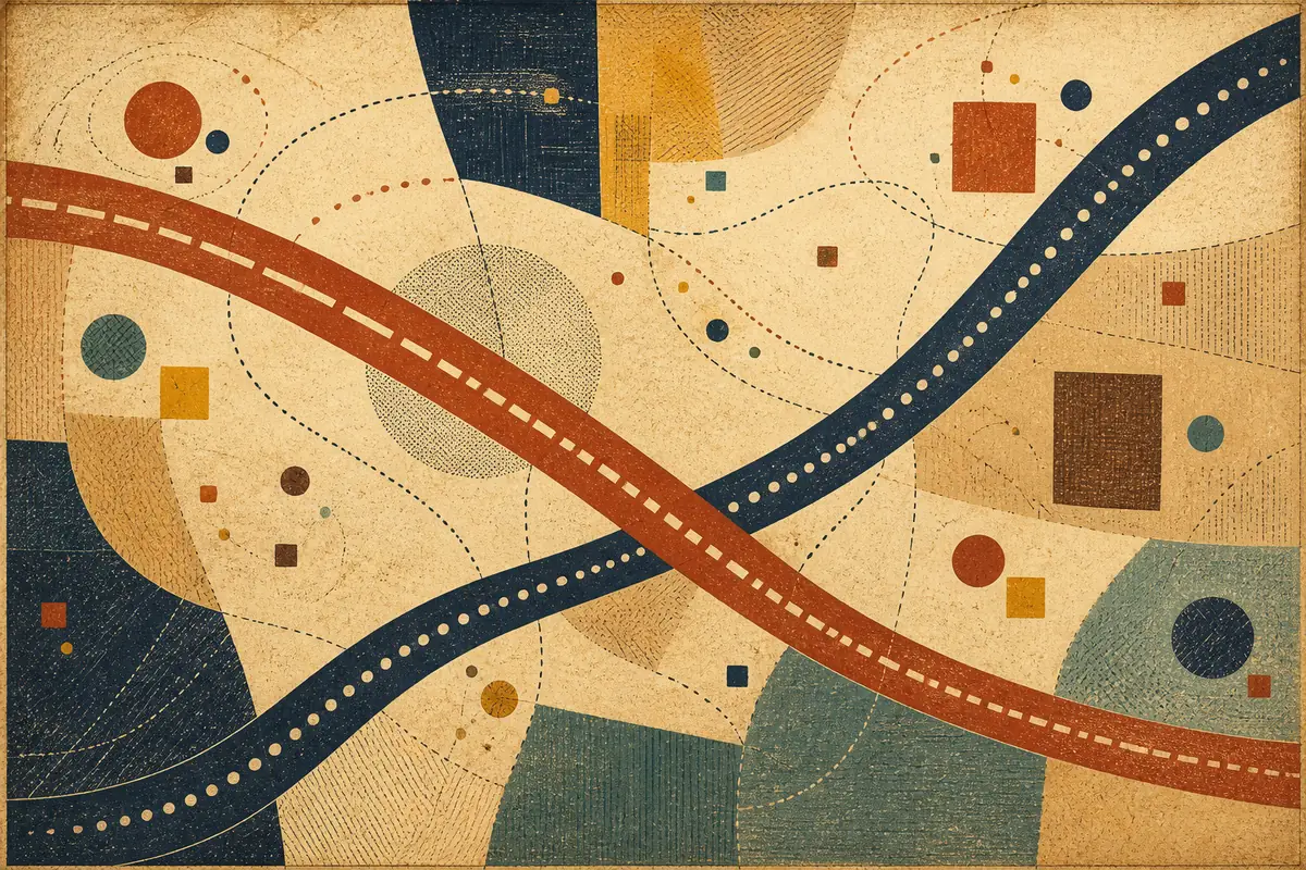 Abstract illustrated map composition for Dunedin, United States