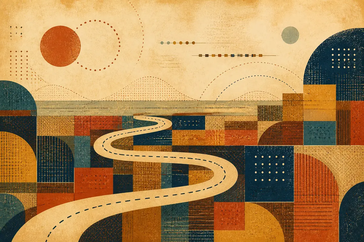 Abstract illustrated map composition for Eagle, United States
